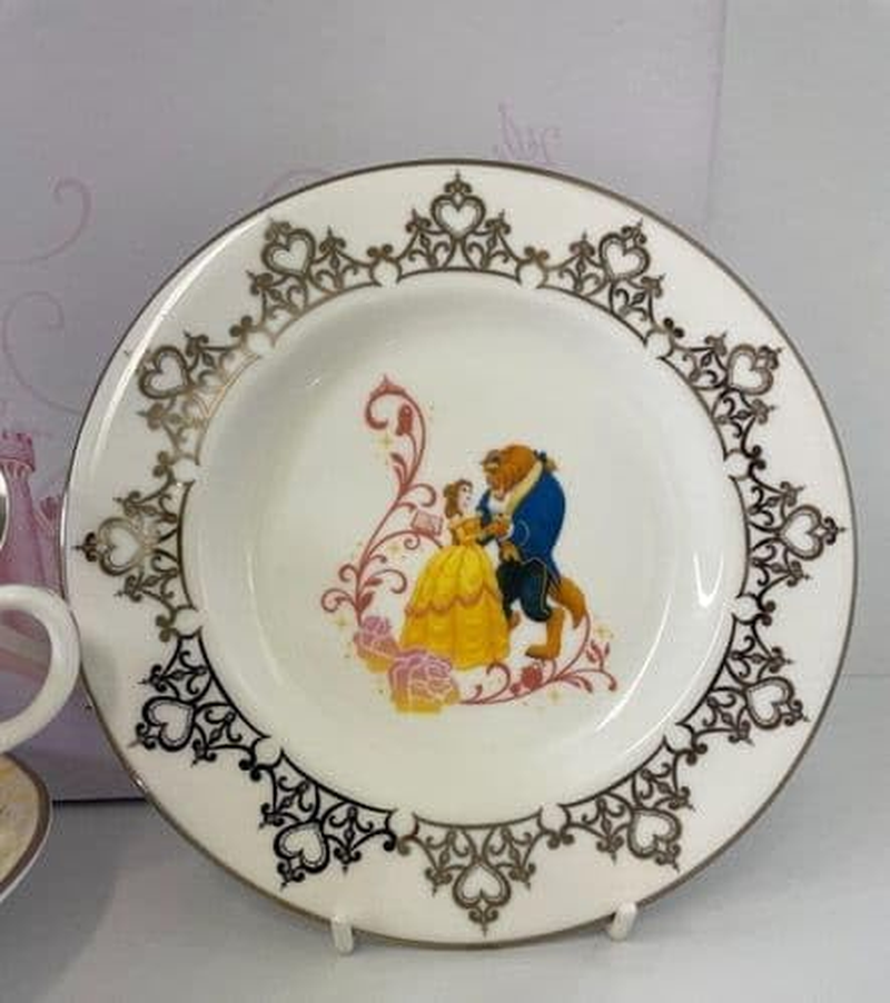 The English Ladies Co Beauty and the Beast Belle Disney Princess Ceramic Tea Ware Wedding Plate image number 1