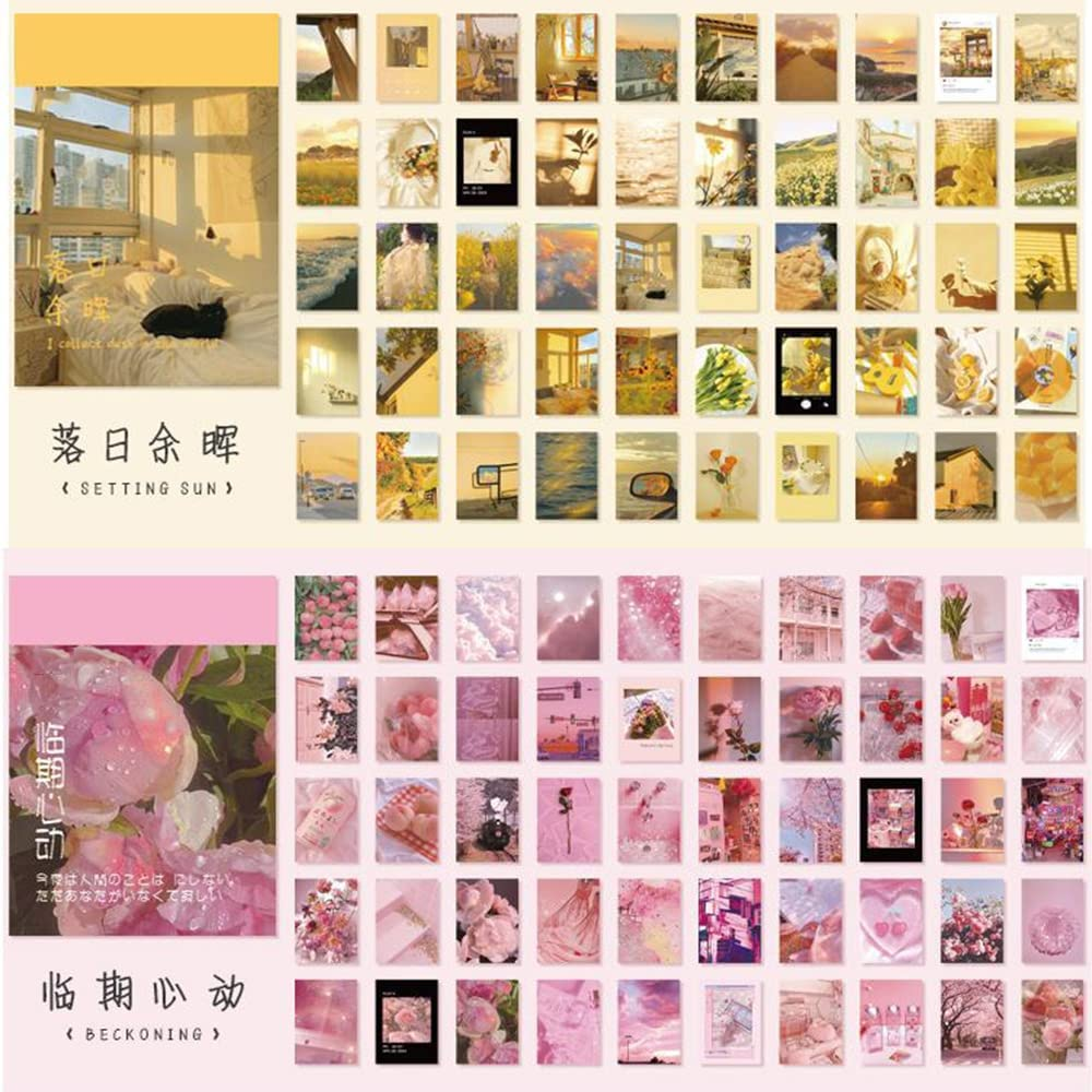 Betterjonny 400Pcs Washi Paper Stickers - 8 Styles Vintage Aesthetic Scrapbooking Decorative Stickers for Scrapbook Journaling DIY Arts Crafts image number 2