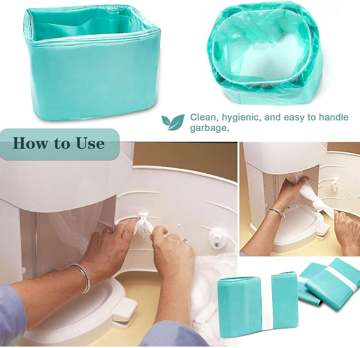 8 Pack Liner Refills Compatible with Korbell Nappy Disposal Bin Liners Compatible 16L Bin -10M/Bag Disposable Bag Refill，Lightly Scented，Odour-Proof，Holds up to 1200 Nappies image number 5