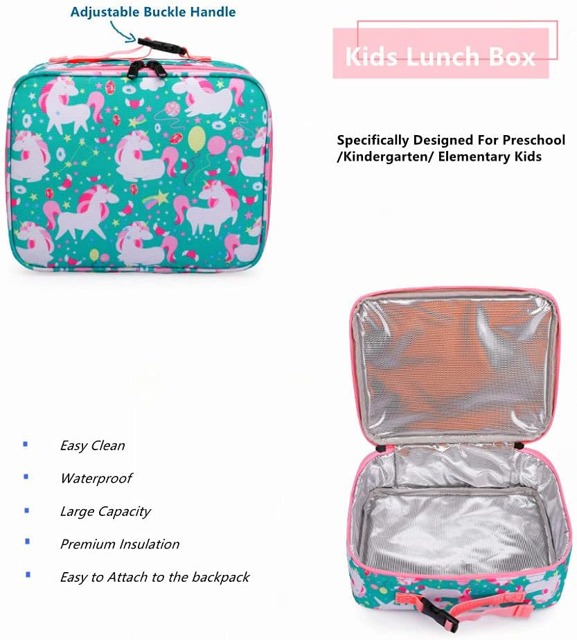 NICE CHOICE Preschool Backpack Kindergarten Elementary School Toddler Backpacks with Lunch Bag Pencil Case Set, Cute Unicorn Set, 15Inch, Modern - Cute Unicorn Set image number 3