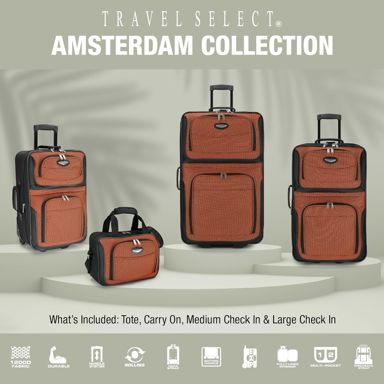 Traveler'S Choice Amsterdam 4-Piece Luggage Set image number 2