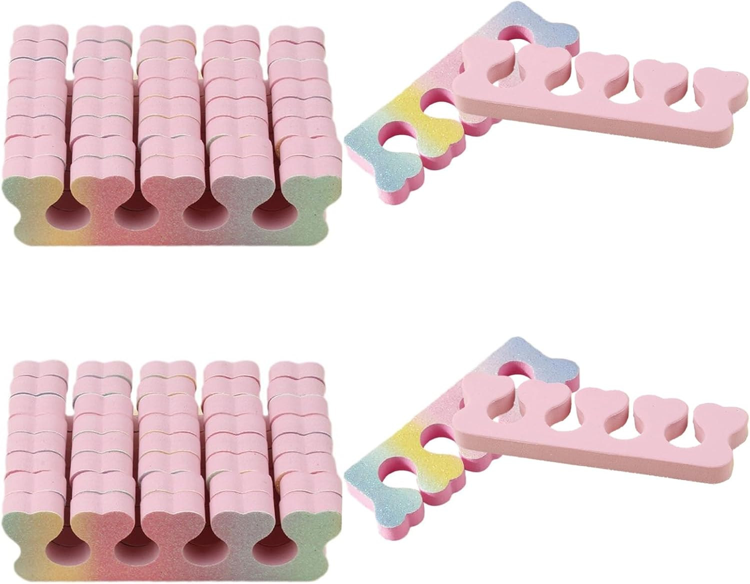 Jrusmr 20 Pcs Soft Foam Finger and Toe Dividers Manicure & Pedicure Tools for Men and Women-Ideal for Nail Art and Foot Care