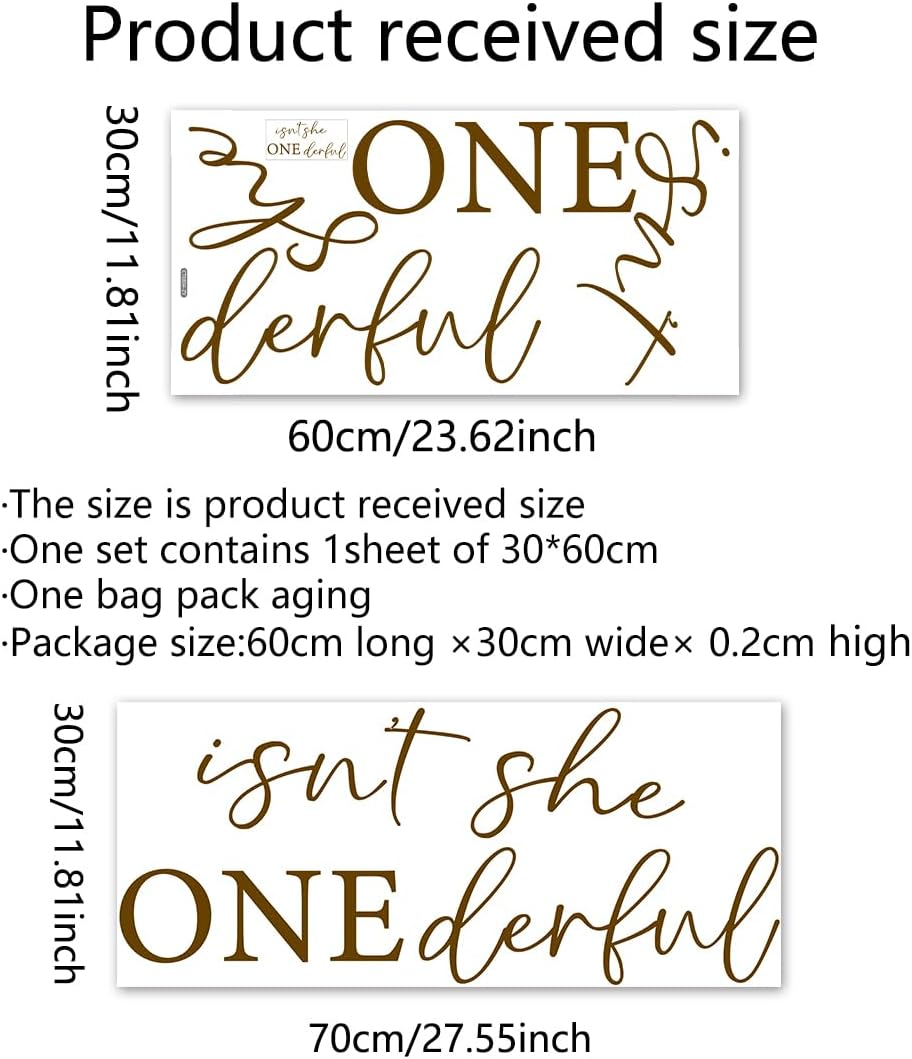 Isn'T She Onederful First Birthday Party Theme Backdrop Decal - Isn'T She Onederful First Birthday Party Sign for Balloon Arch Decal,Newborn Onderful Birthday Girl (Isn'T She Onederful Decal) image number 4