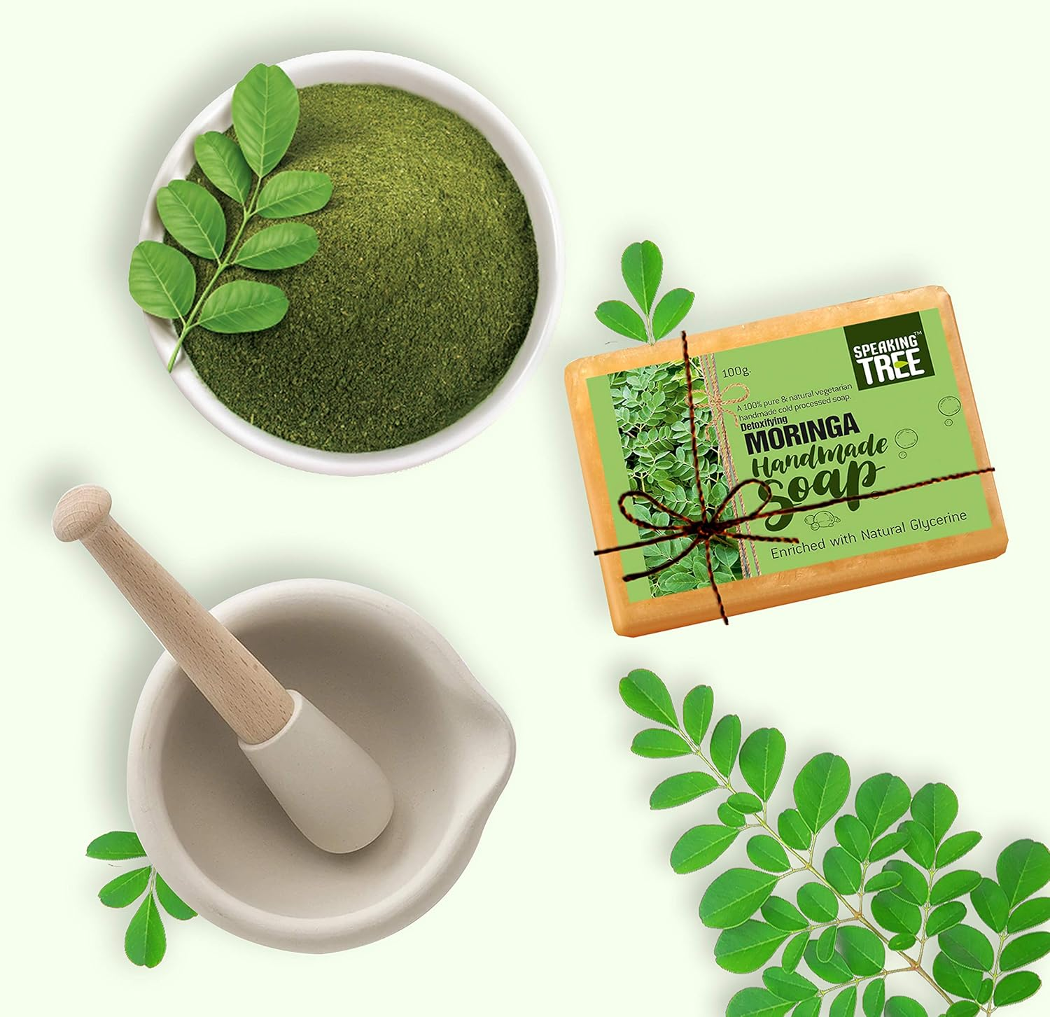 Speaking Tree Detoxifying Moringa Handmade Soap (Pack of 3) image number 2