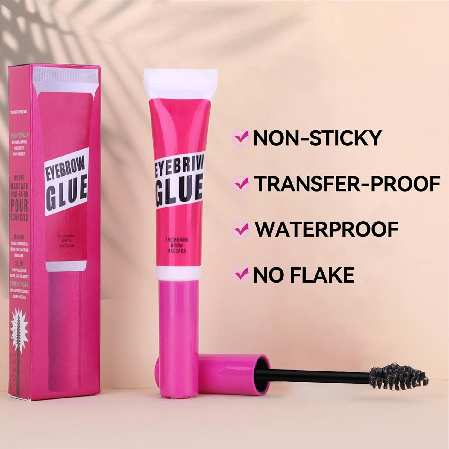 Erinde 2PC Clear Eye Brow Glue Kit, Professional Makeup Extreme Hold Eyebrow Gel, Waterproof Longwear Creates Natural Fluffy Feathered Look, with 1 Brow Razor & 1 Brush #01 image number 4