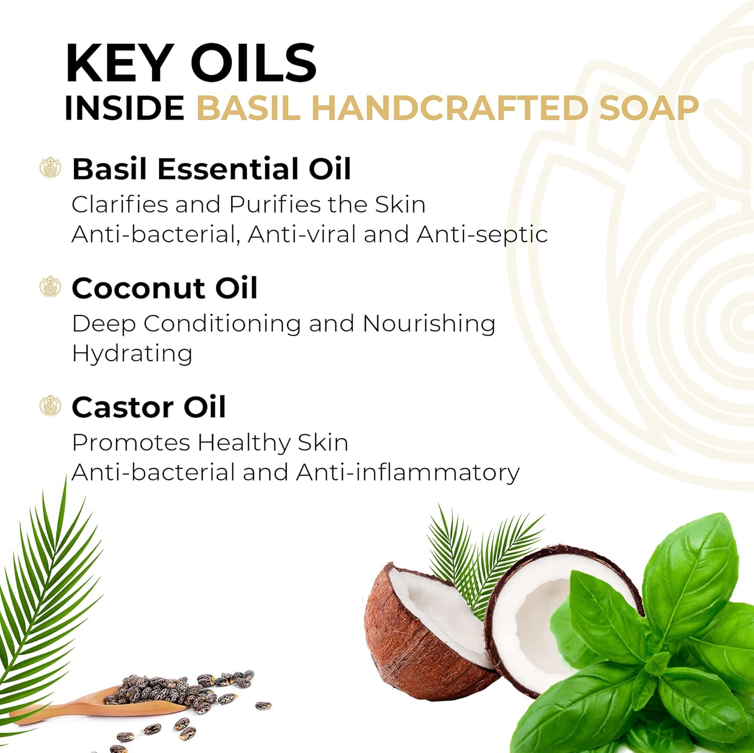 CORE & PURE Basil Essential Oil Soap 100 Gm - Promotes Refreshing and Clarifying Skin |Handcrafted, Ayurvedic image number 1