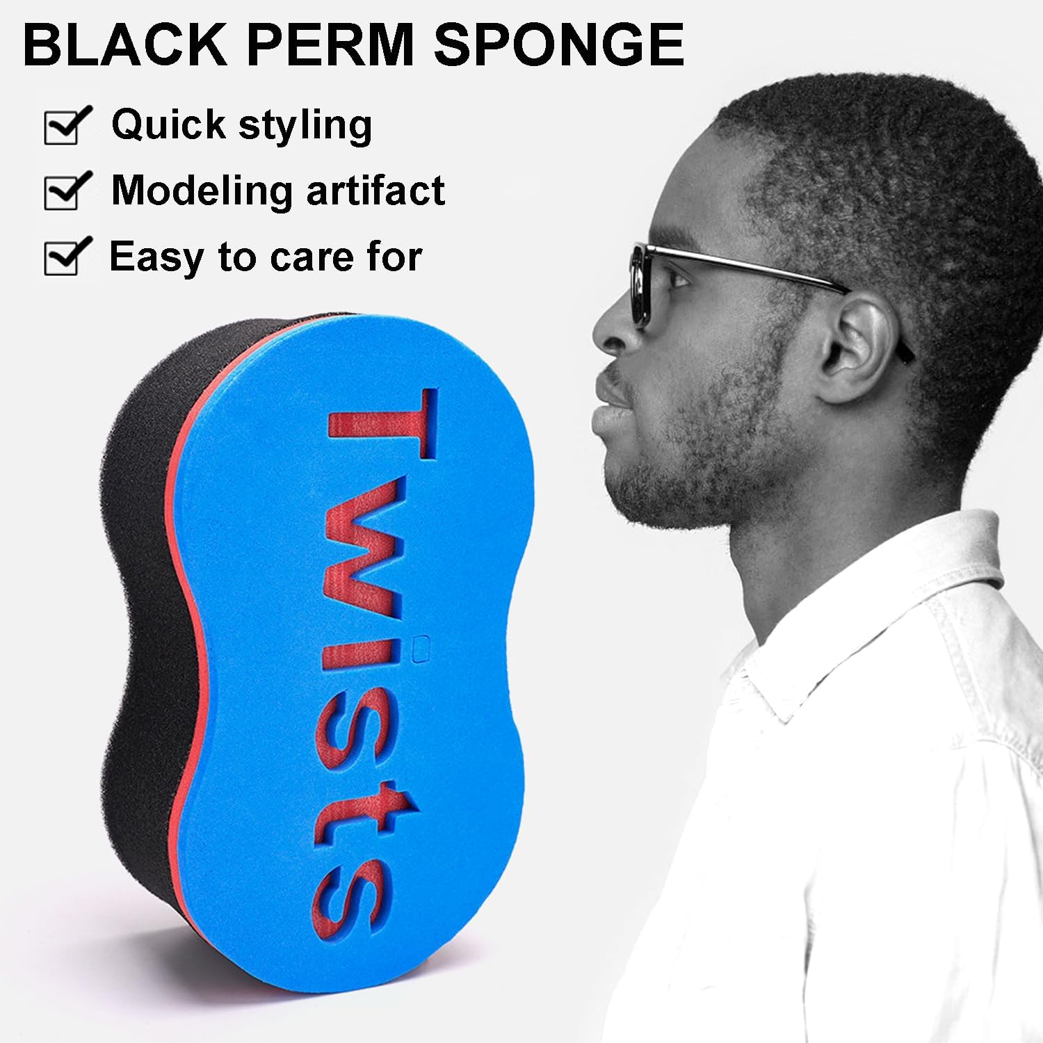 ARJDXDP Pack of 3 Hair Brush Sponge Afro Curl Sponge Magic Curl Sponge Large Holes Dreads Locking Twist Barber Tool for Afro Coil Hair Magic Beauty image number 6