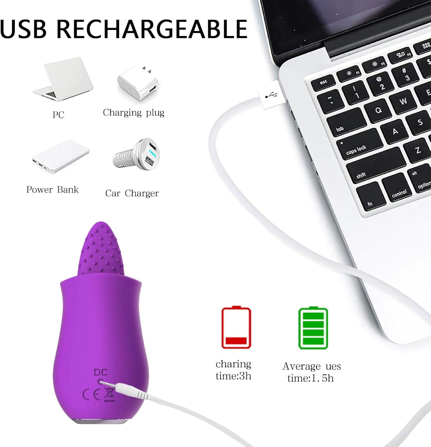 Licking Vibrator - Crazy Tongue Vibrator with 10 Tongue Licking Modes G-Spot Vibrator Clit Nipples Penis Anal Stimulator Licking Device for Male and Female Adult Sex Toy (Purple) image number 5