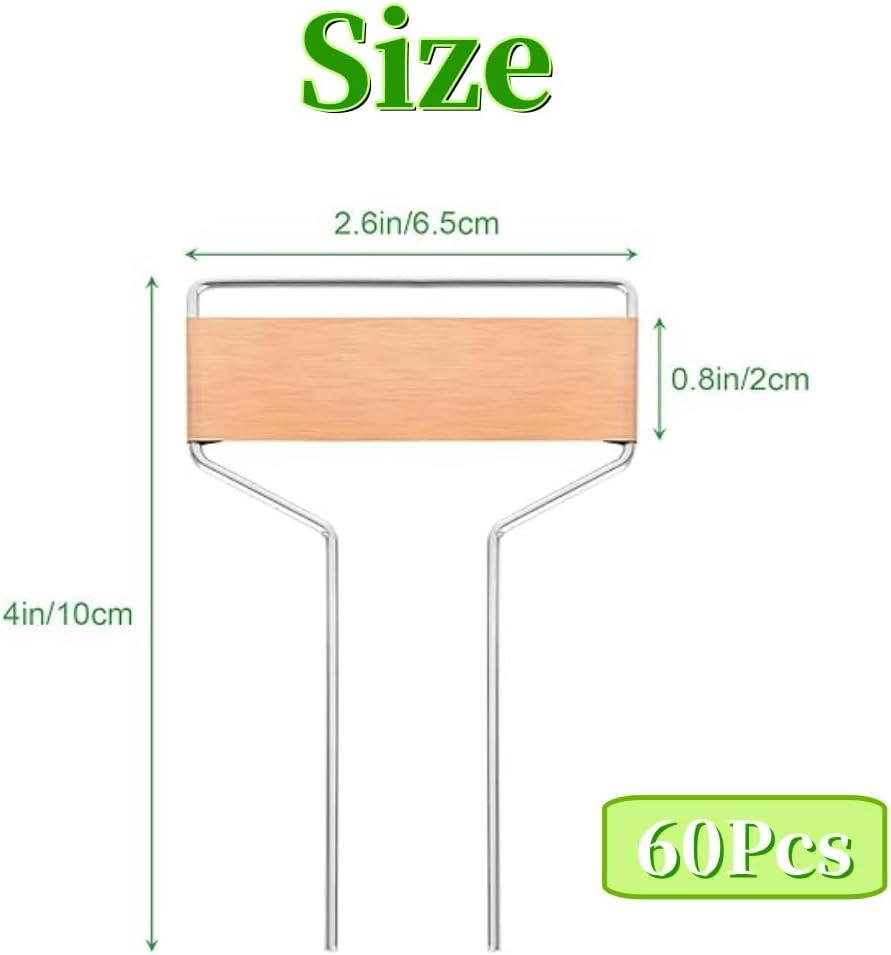 Copper Plant Tags, 10 Cm Garden Markers, 60 Pack with 2 Permanent Pens, Waterproof Metal Labels image number 3