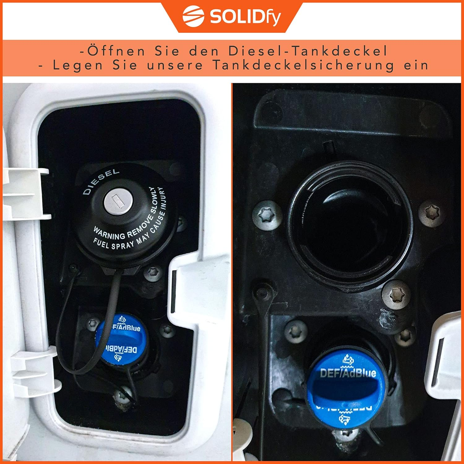 Solidfy&reg; - Adblue Stainless Steel Lock for Hymer Fully Integrated (Suitable For: Fiat Ducato, Citroen Jumper, Peugeot Boxer) image number 3