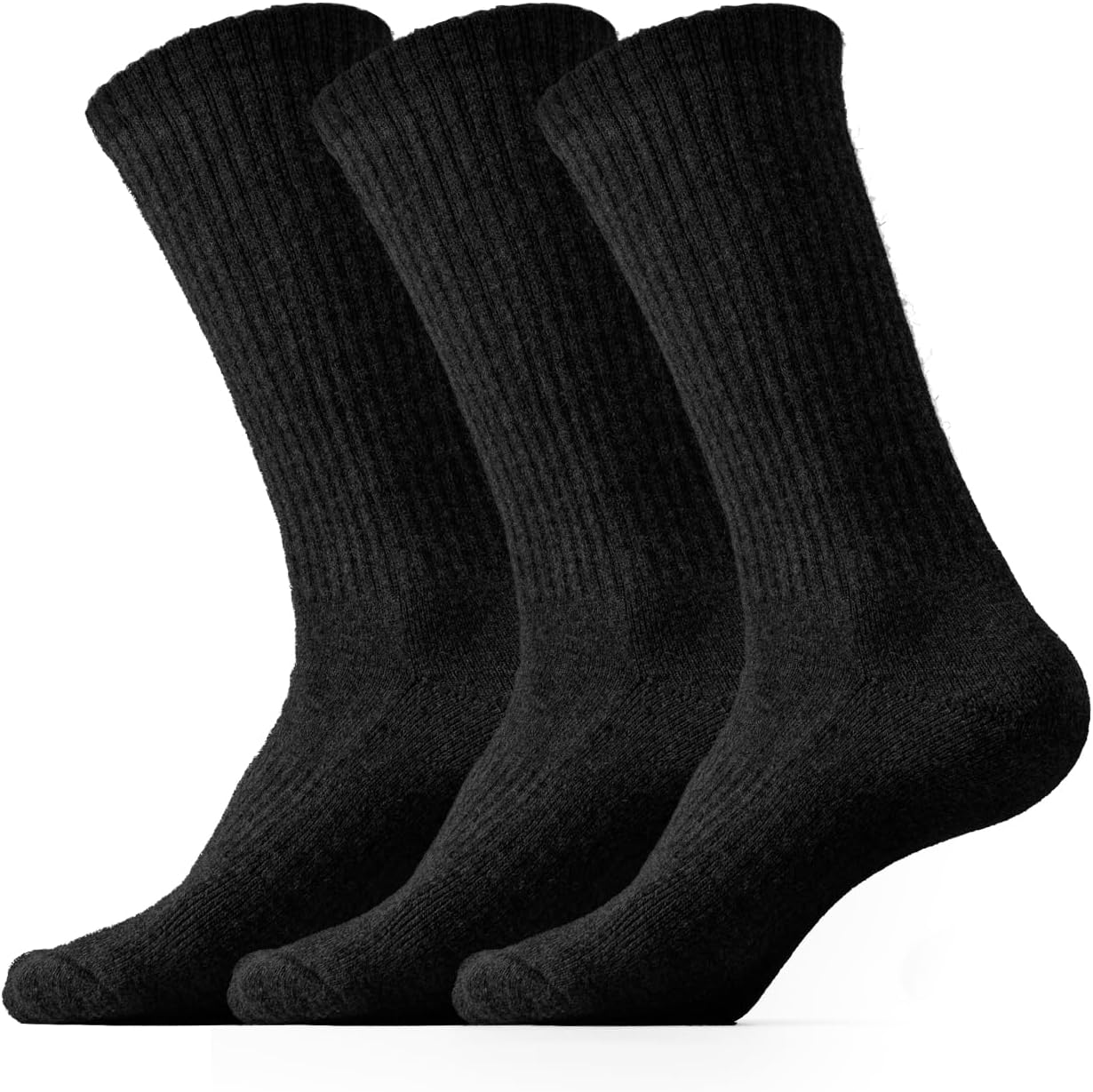 Viiotu Men'S Merino Wool Socks 3-Pack, 95.5% Merino Wool Warm Soft Breathable Moisture-Wicking Antibacterial Durable Merino Wool Socks Men Wool Socks