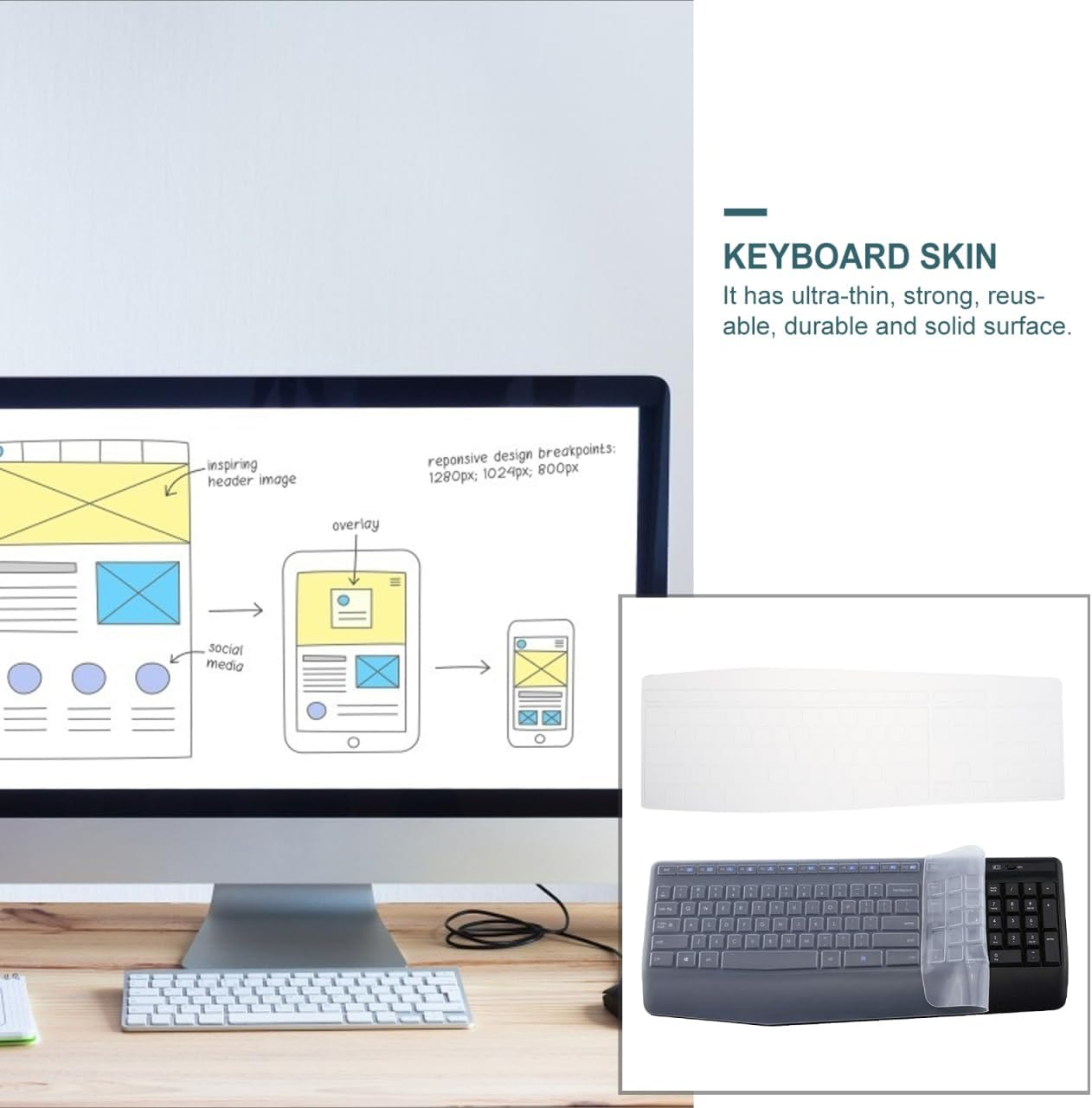 ARTIBETTER Gaming Keyboard Cover Keyboard Sleeve Silicone Skin Protective Cover for Mk850 image number 2