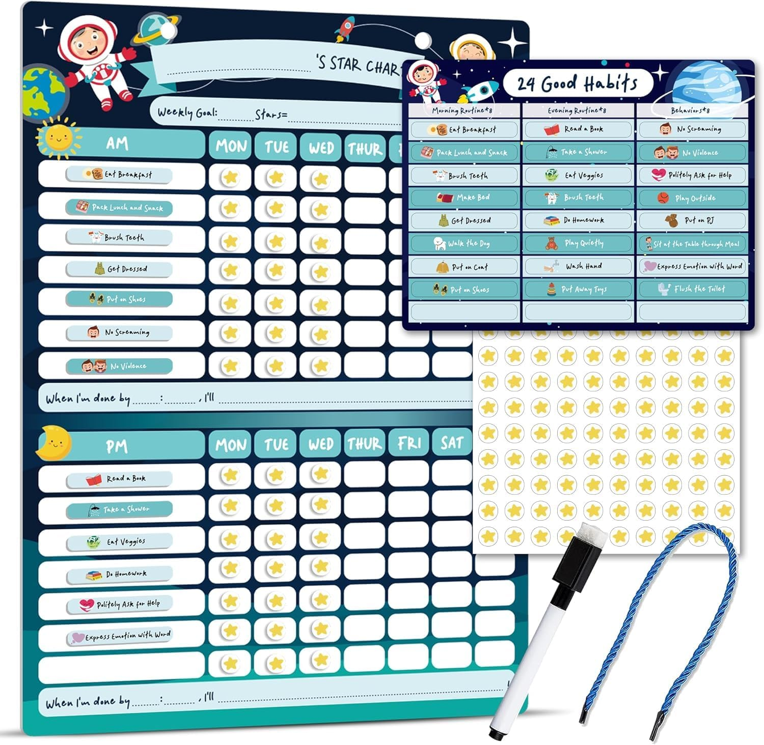 Reward Chore Chart for Kids - Magnetic Behavior Routine Toy for Autistic Children - Reward Visual Schedule Chart - Responsibility Board, ADHD Tools - Hanging Option image number 6