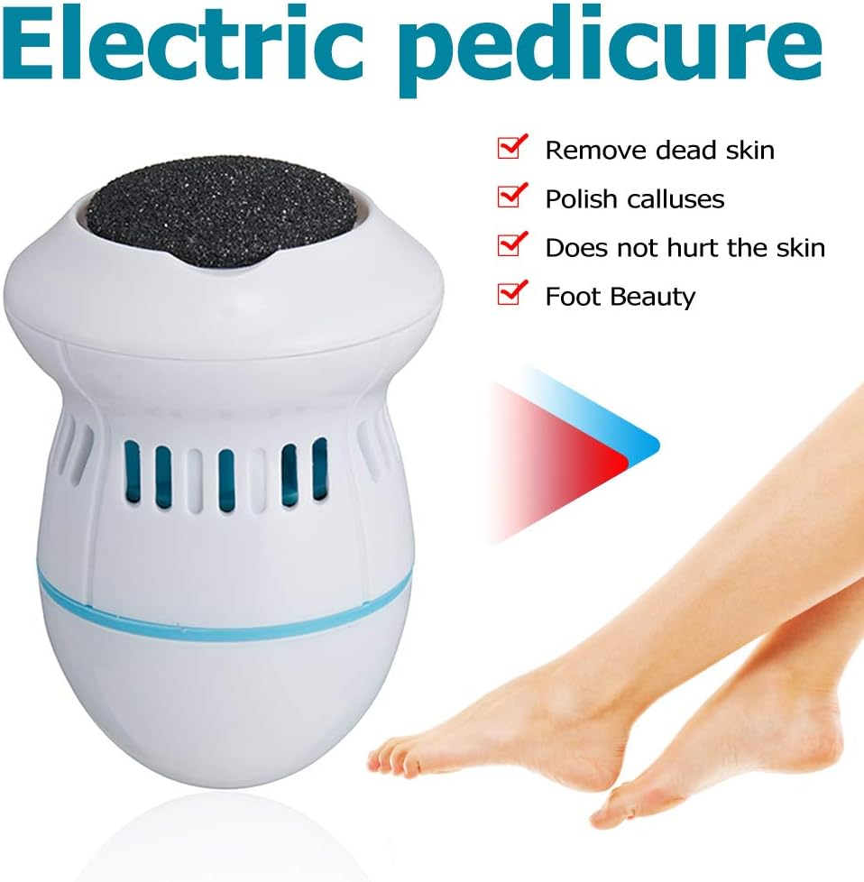 Rechargeable Electric Foot Files, USB Portable Electronic Foot Grinder, Built-In Vacuum Removes Dead Skin from Feet, with 2 Different Quartz Grinding Head for Dead,Hard Cracked Dry Skin image number 3