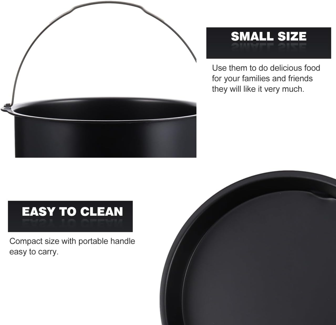 SOLUSTRE Set of Baking Molds Cake Pizza Pan Air Fryer Accessories Nonstick Coating round Shape for Baking