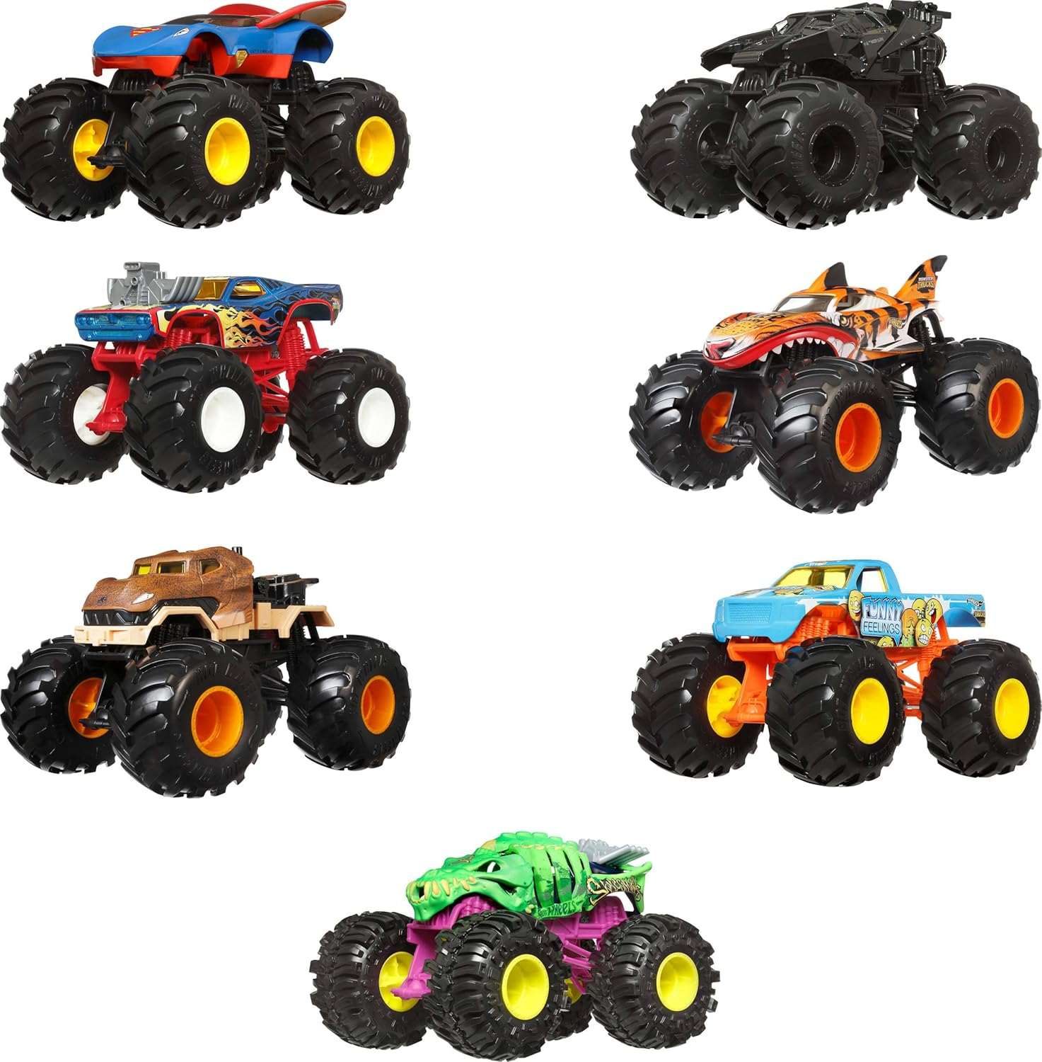 Hot Wheels Monster Trucks, Oversized Monster Truck, 1:24 Scale Die-Cast Toy Truck with Giant Wheels and Cool Designs image number 3