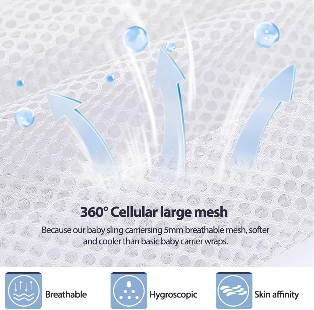 Baby Carrier Newborn to Toddler, Adjustable Baby Wrap Carrier 25-55 Lbs with Soft Padded Straps, Lightweight Mesh Baby Wrap for Travel - 1 Piece, Green image number 5