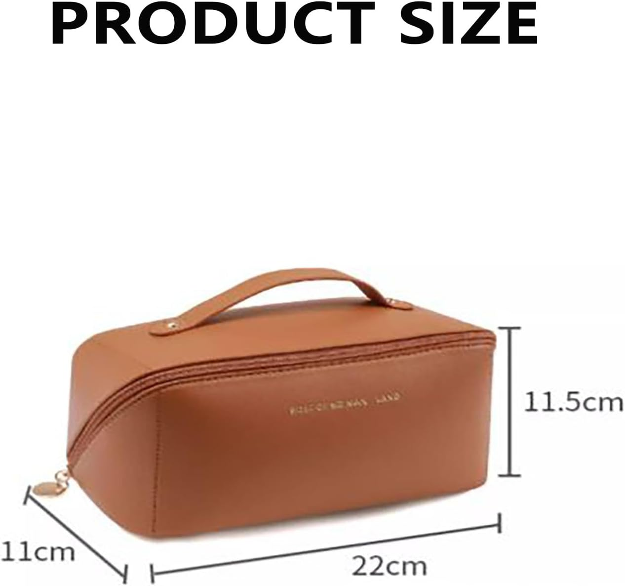 SYGELER Premium PU Travel Cosmetic Organizer - Waterproof Large Capacity Makeup Bag for Women, Portable Toiletry Storage with 5 Compartments, Vacation Essentials (Brown) image number 3