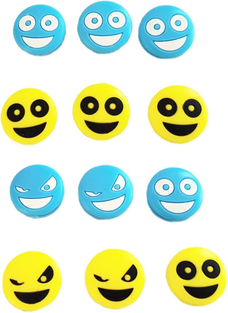 Gloperti Tennis Vibration Dampener-Set of 12-Shock Absorber for Tennis Strings,Premium-Durable & Long-Lasting Different Design on Both Sides