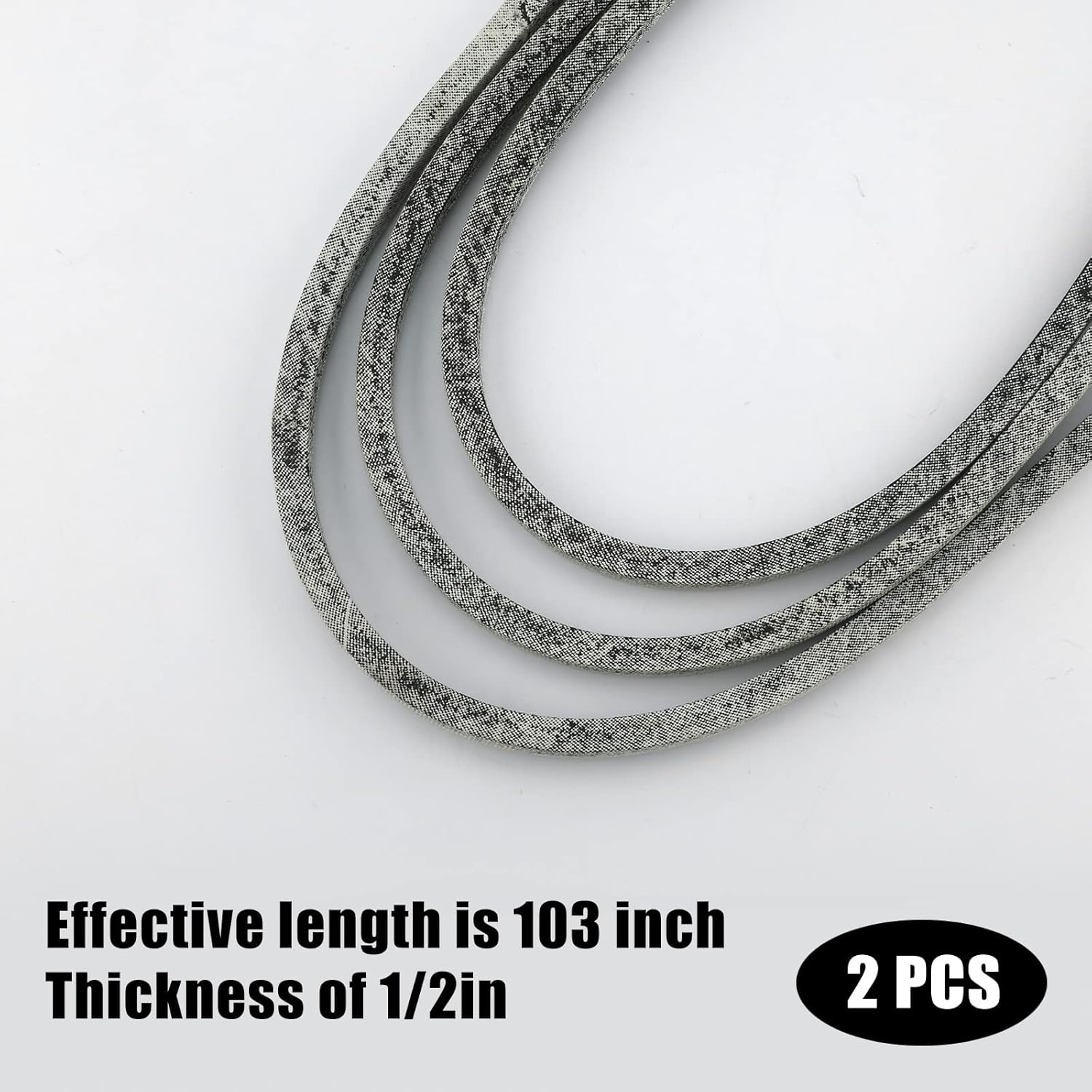 2Pcs 42In Lawn Mower Deck Belt, Heavy Duty Lawn Mower Deck Belt Compatible with John Deere Lawn Mower Replaces Part Number GX20072 Deck Drive Belts Compatible with 100 D100 E100 Series image number 1