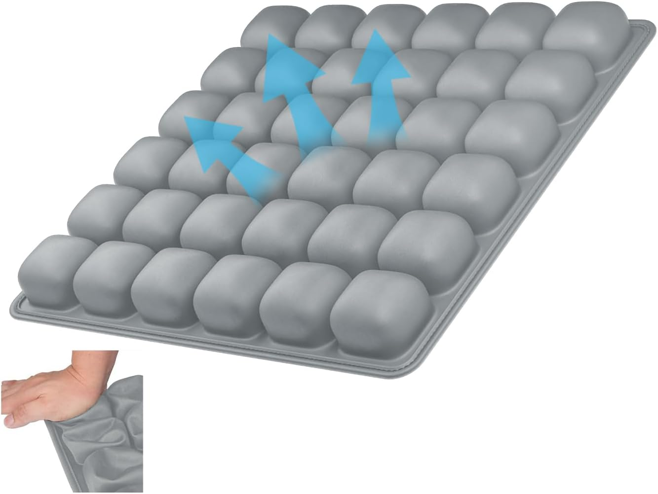 Sluxjet Travel Cushion, 3D 36 Air Cells Plane Cushion, Manual Press Inflatable Seat Cushion for Airplane, Office Chair, Travel Car Seat, Wheelchair Accessories, Black