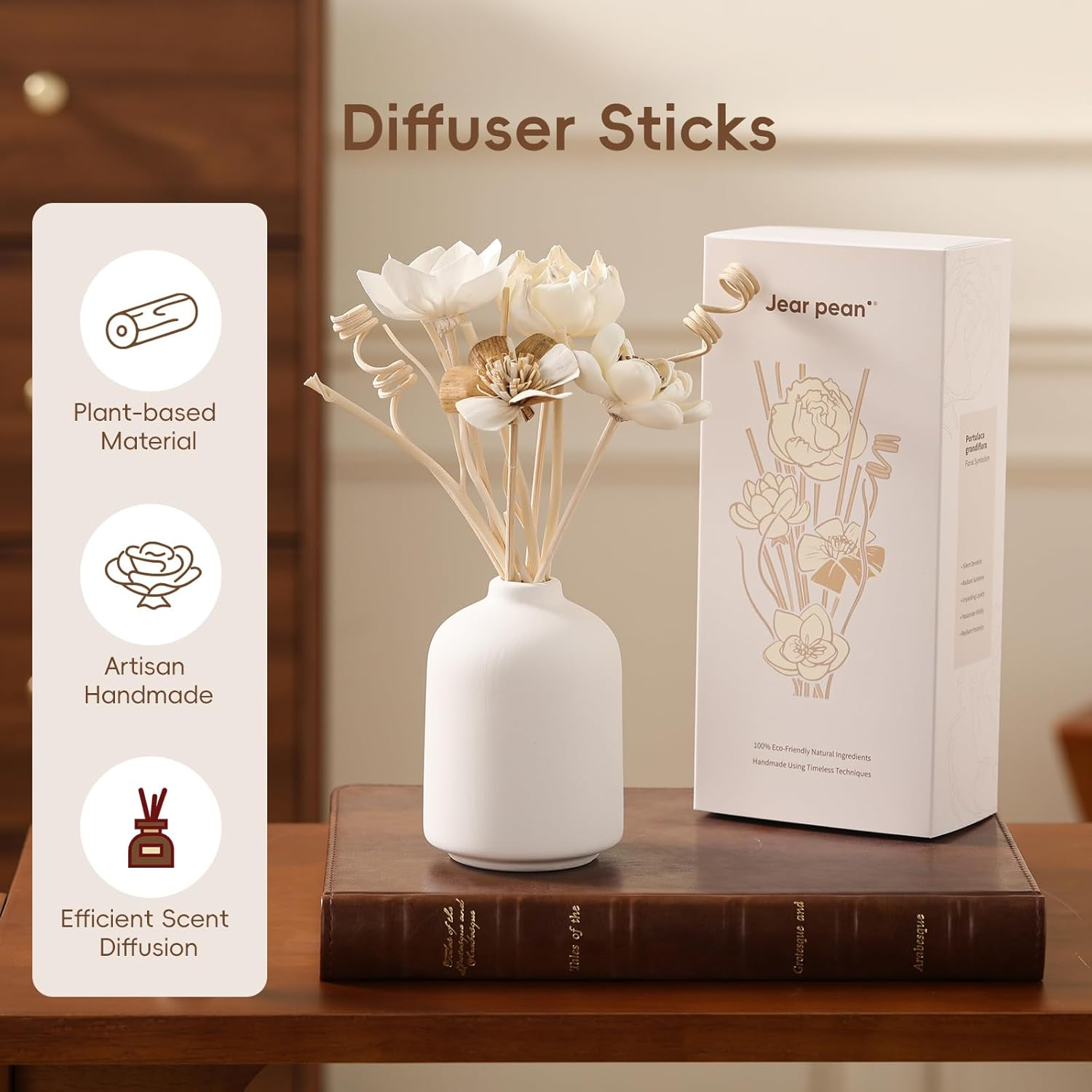 Reed Diffuser Sticks, 12Pcs Natural Flower, White Paper Core Material, Perfect for Living Room, Kitchen, Bedroom, Decor image number 4