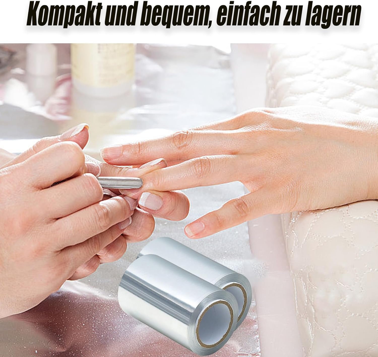 Pack of 4 Aluminium Foil Hairdressers, Hairdresser Foil Strands, Compact and Comfortable, Suitable for Hair Styling Arts Such as Nail and Hair Dyeing, Perming and Curling Care (12 Cm X 10 M, Silver) image number 3