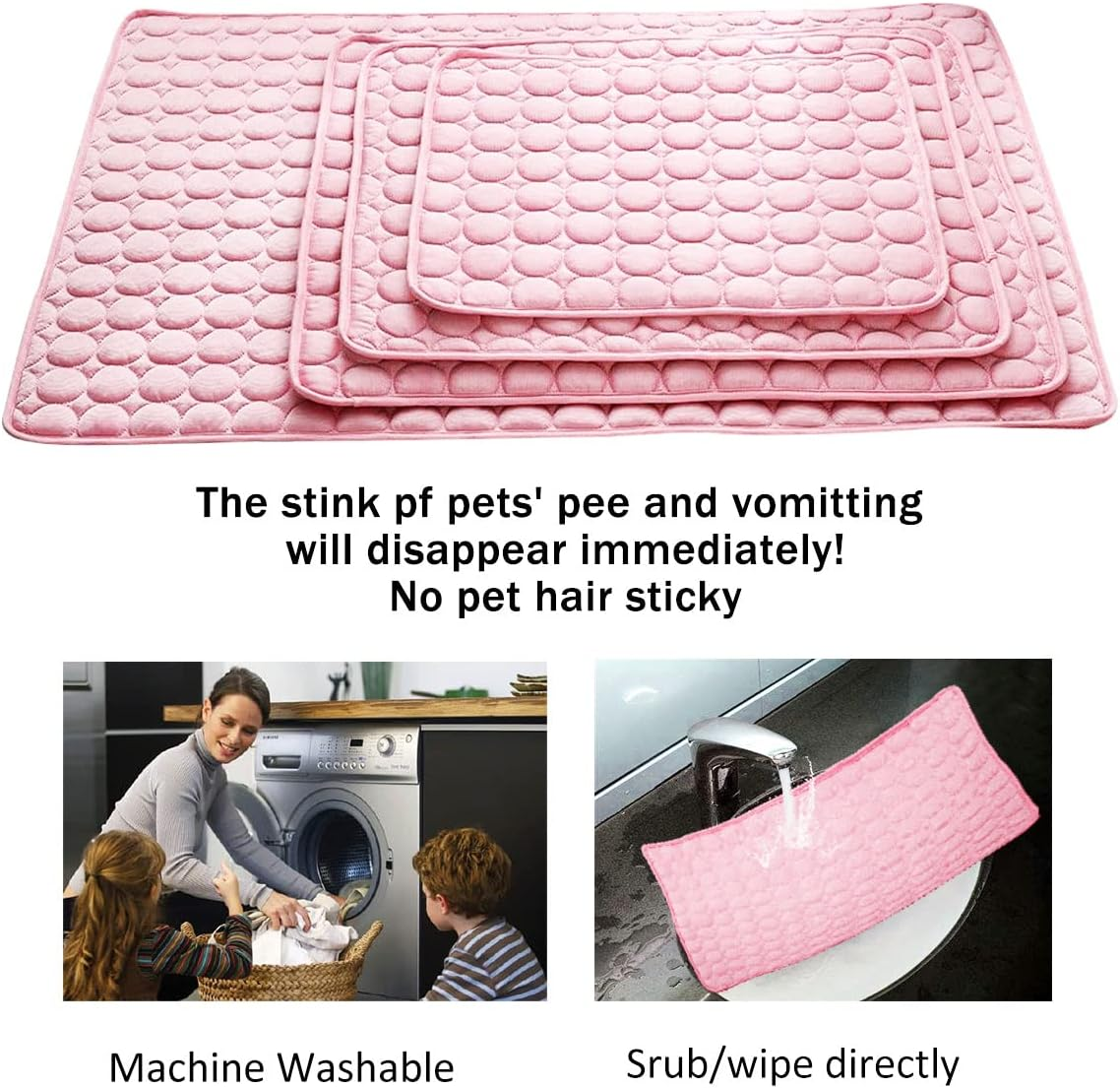 Aingycy Dog Cooling Mat Pet Cooling Pads Dogs & Cats Pet Cooling Blanket for Outdoor Car Seats Beds (28IN40IN, Pink) image number 7