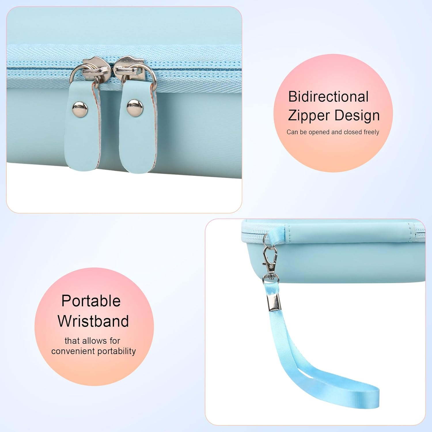 Elonbo Carrying Case for Blinger Dazzling Starter Kit,Blinger Kids Glam Collection Starter Kit Storage Bag,Kids Hair Styling Tool Travel Organizer Holder,Pocket Fits Gems Rhinestones. Blue image number 4