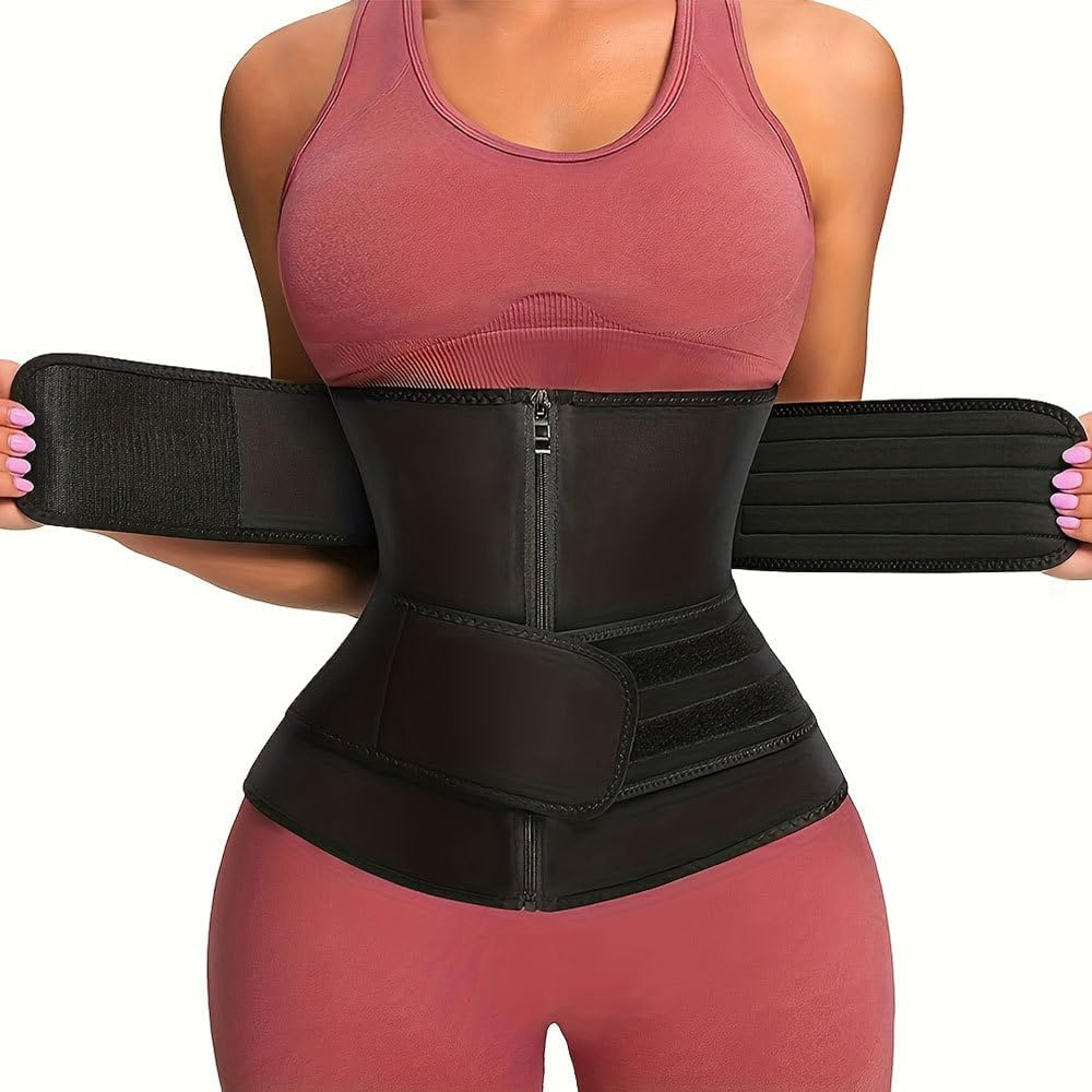 Waist Trainer Sauna Corset Sweat Belt for Women, Compression Girdle, Cincher Band, Workout Fitness Back Support image number 1