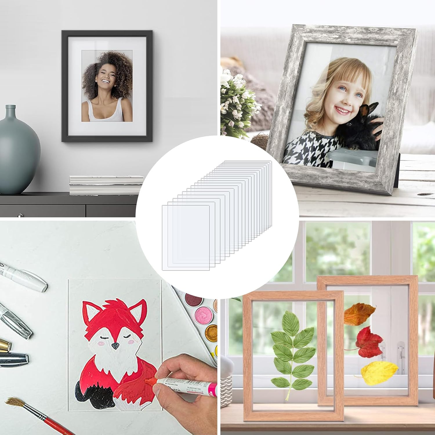 20 Sheet Transparent Acrylic Painting Boards, Lightweight Clear Extruded Plexiglass with Protective Paper for Craft DIY Display Projects, 5X7'' Clear Acrylic Sheets for Picture Frame Glass Replacement image number 2