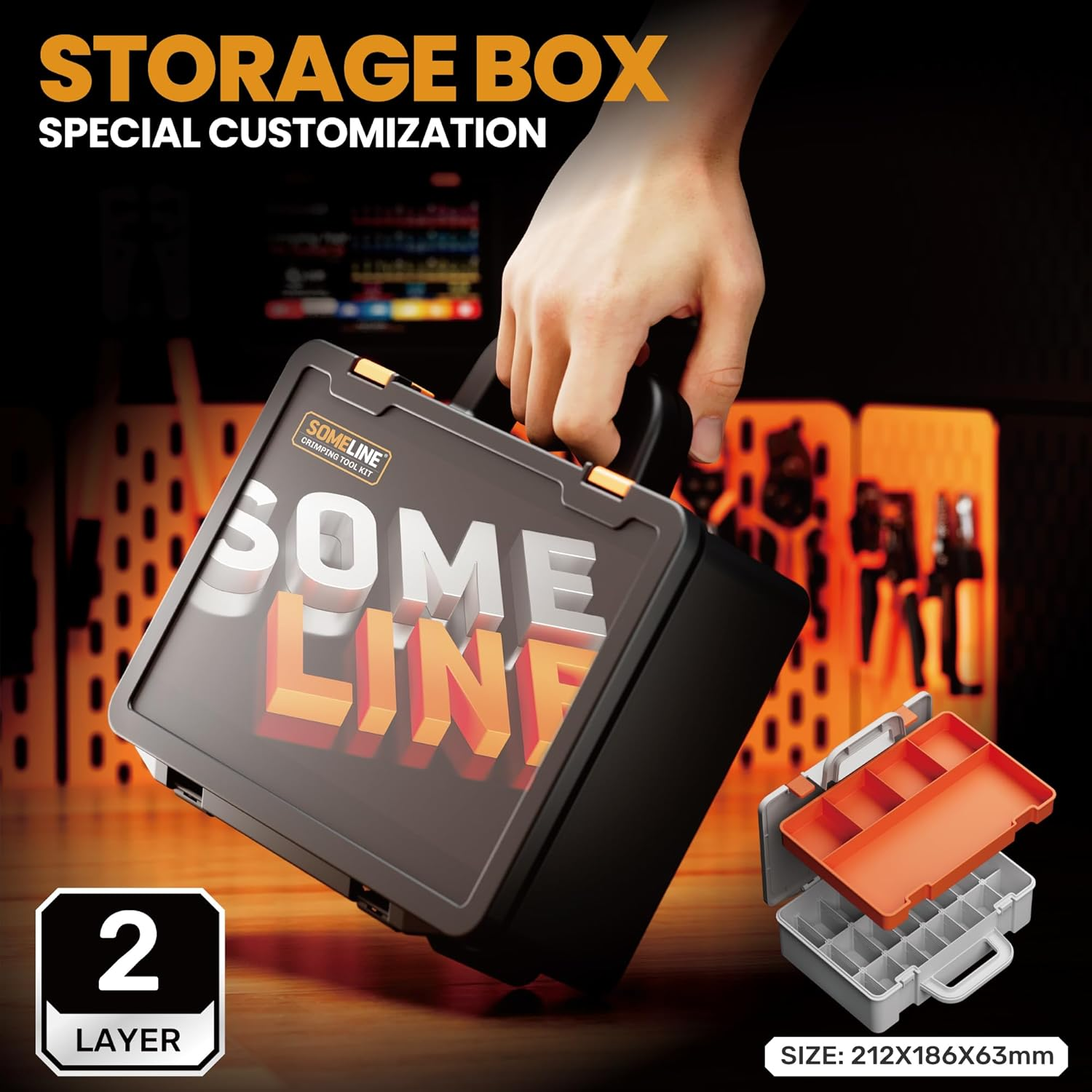 SOMELINE Spade Connector Crimping Tool Kit 24&ndash;14 AWG, 21 Types 2.8/3.9/4.8/6.3 Mm Male & Female Quick Disconnect Non-Insulated Spade Connectors &ndash; Open Barrel Crimping Tool &ndash; Wire Connector Kit image number 5