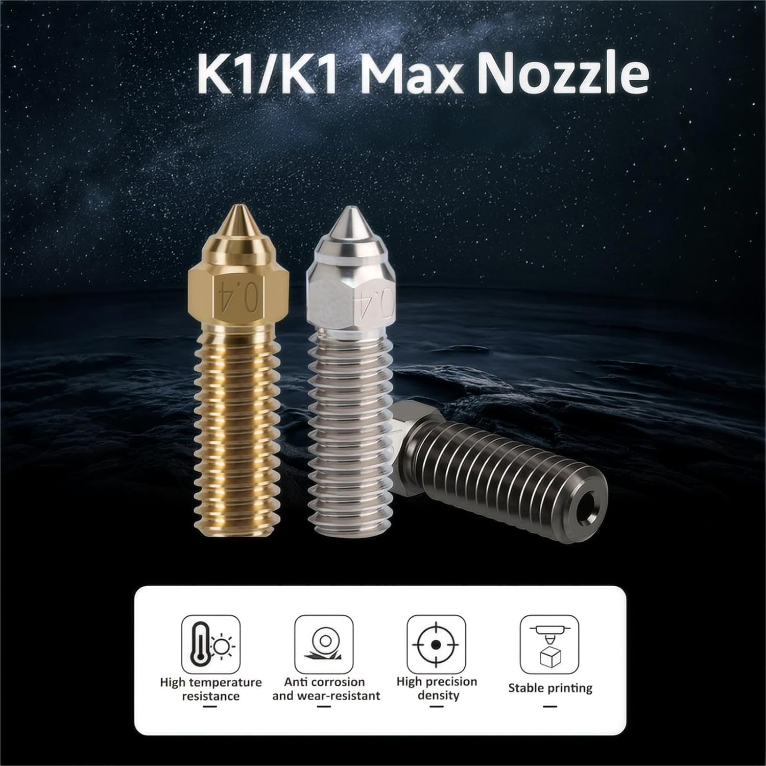 Ender 3 V3 SE Hardened Steel High Speed Nozzle Kit, 3D Printer High Temperature Nozzle image number 2