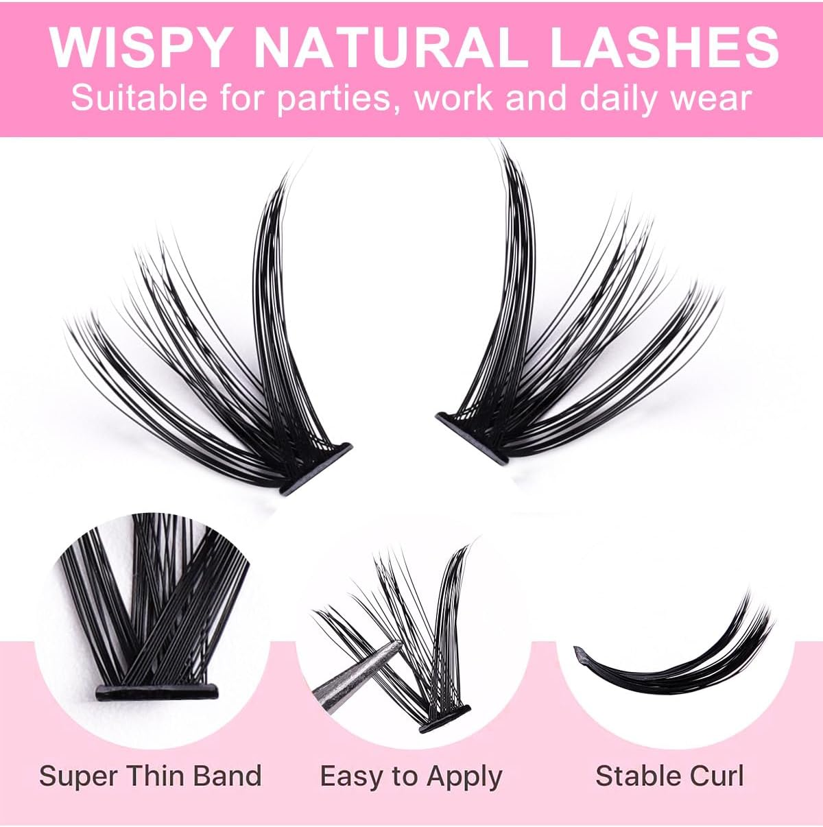 DIY Lash Extension Kit 320Pcs Lash Clusters Eyelash Extension Kit with Lash Bond and Seal Waterproof Lash Applicator Individual Lashes Apply at Home Easy(20D+50D-9-16Mix Kit) image number 2