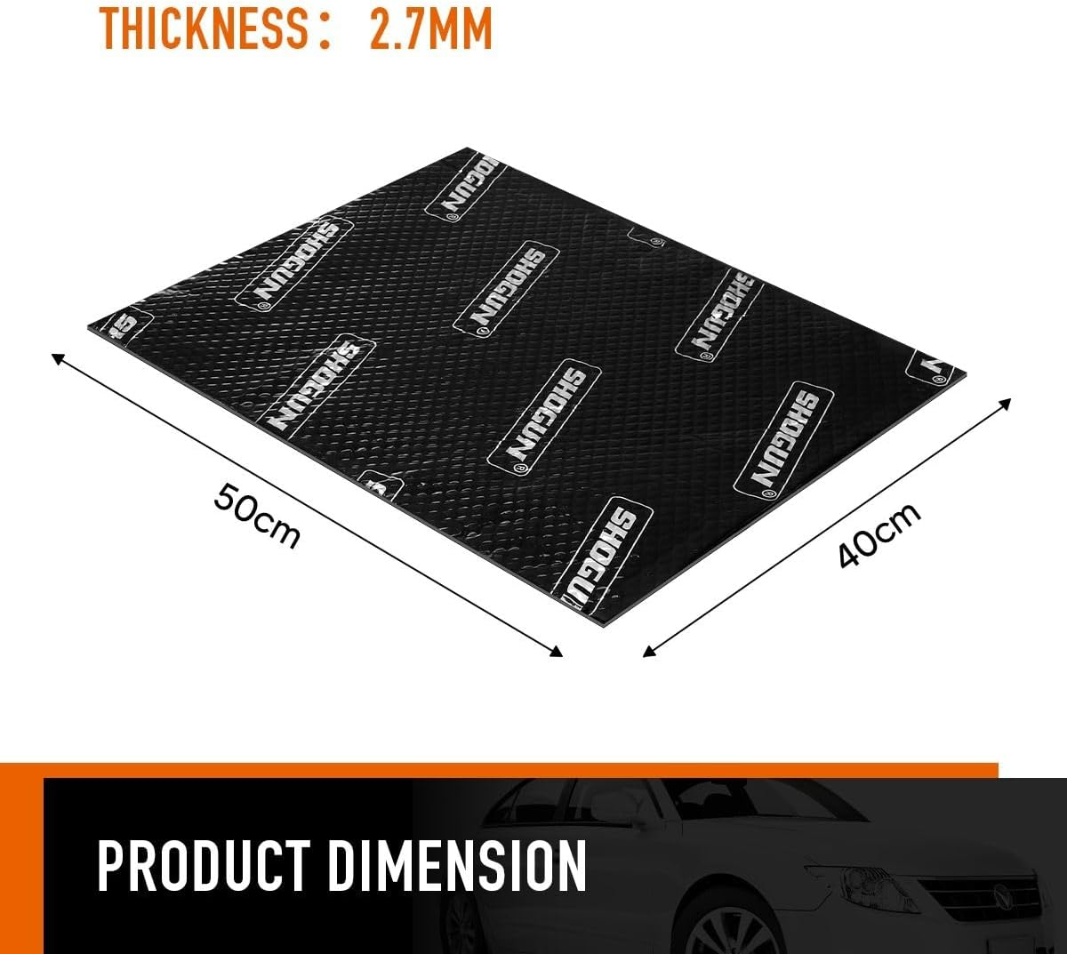 Car Sound Deadener Mat Sound Insulation Mat Thicker Heat Shield Butyl Material 10PCS 40X50CM image number 5
