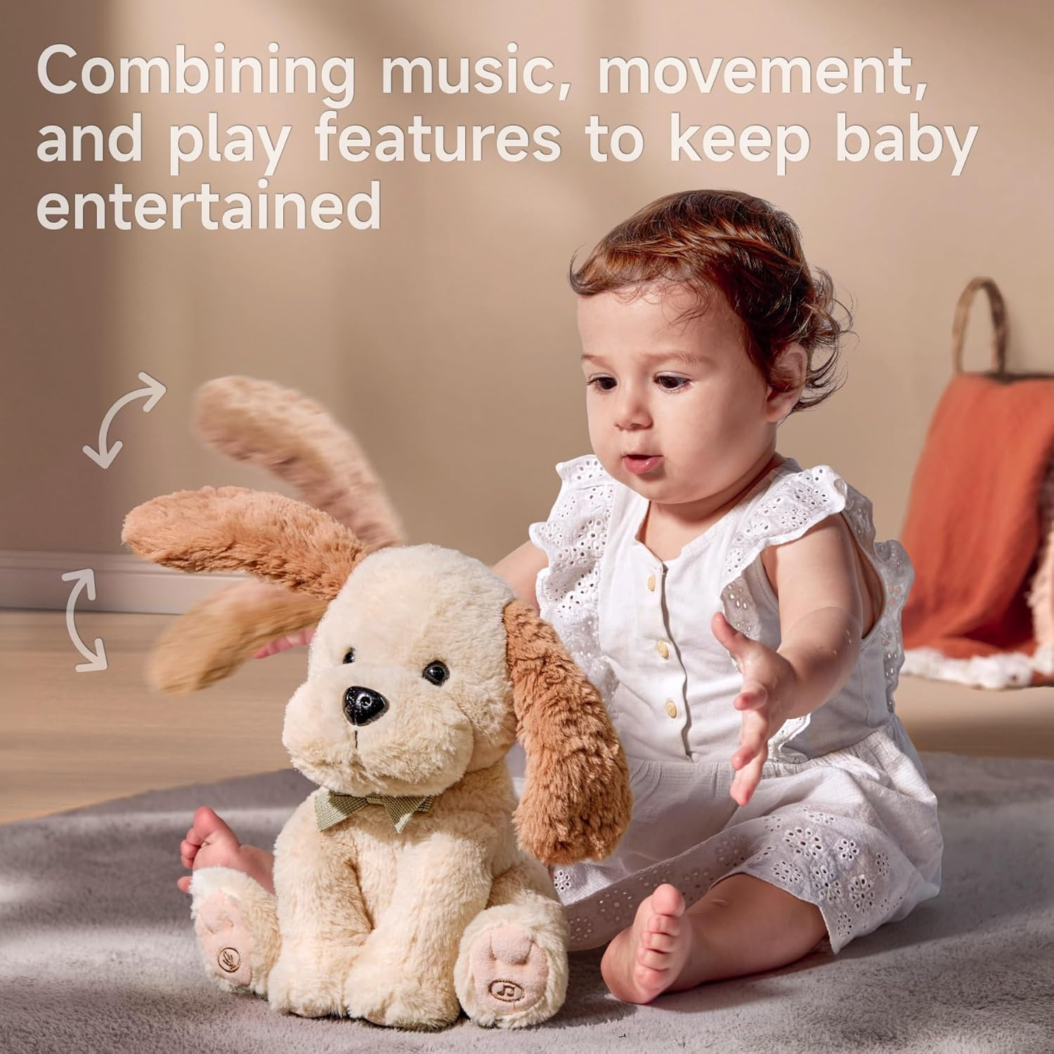 TUMAMA Baby Dancing Animated Plush Dog Talking Singing Dog Toy Children, Plush Interactive Laber Animal Dogs, Copy Talking, Ear & Body Waving, Singing 6 Songs for Age 3 4 5 + image number 6