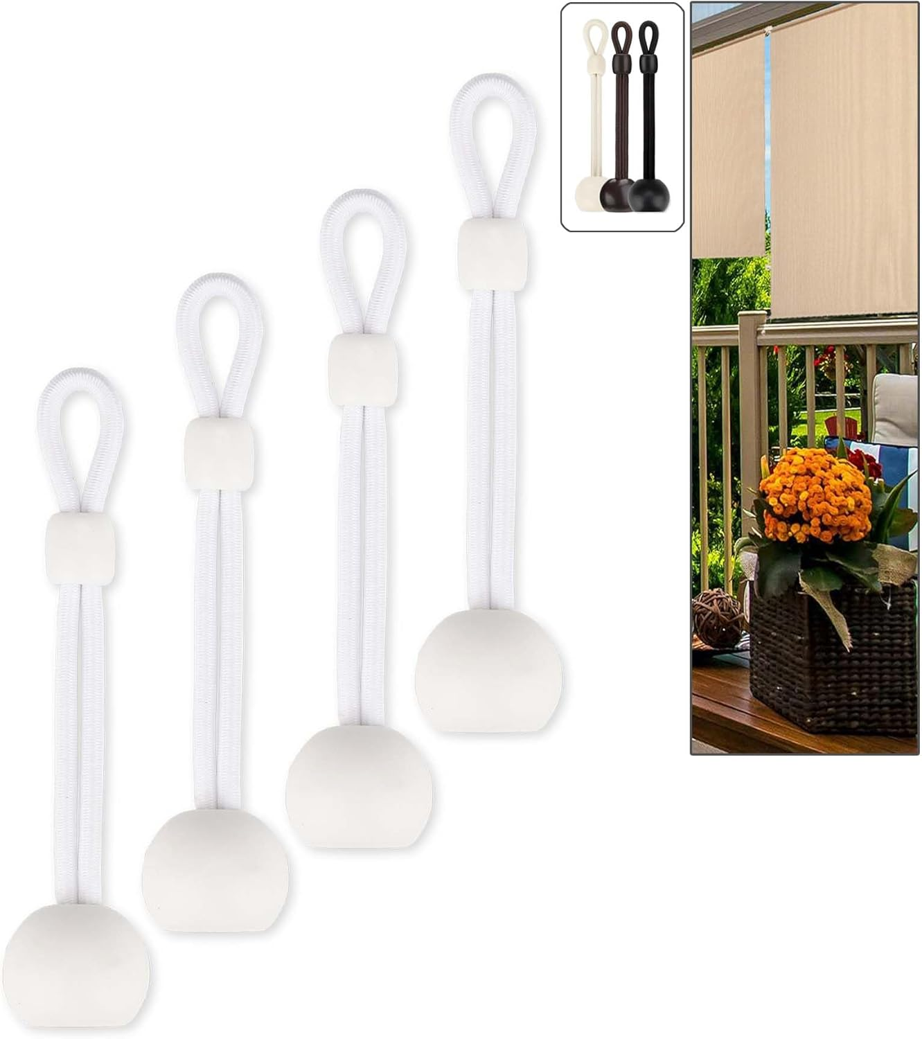 Outdoor Blinds Replacement Parts End Cap with Ring,Double Strength Enhancement,Weather Resistance,Compatible with Coolaroo Exterior Roller Shade(Sand,2 Pcs) image number 5