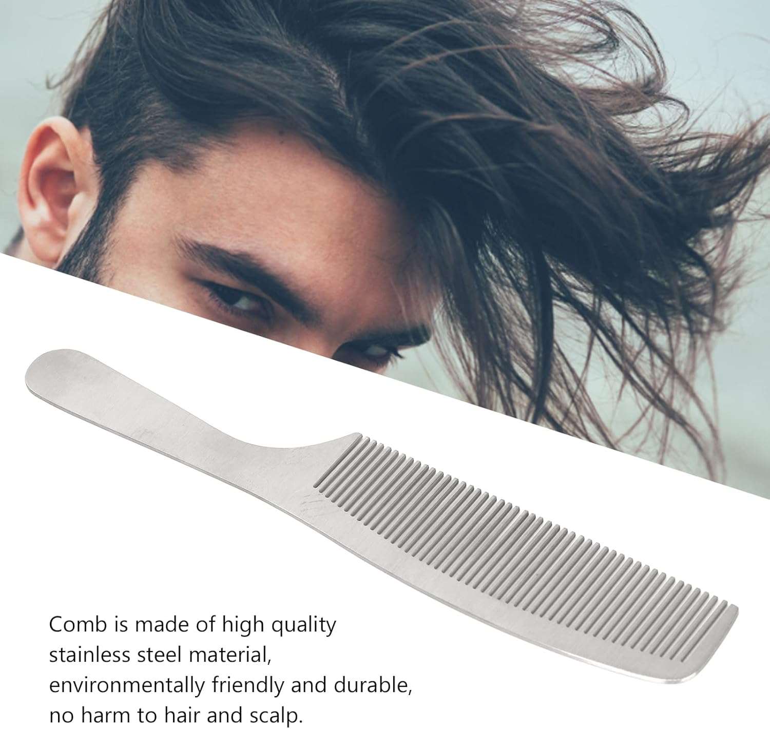 Hair Combs Set, Stainless Steel Professional Haircut Dressing Combs, Rat Tail Comb, Heat Resistant Hairdressing Comb(Apple Comb) image number 4