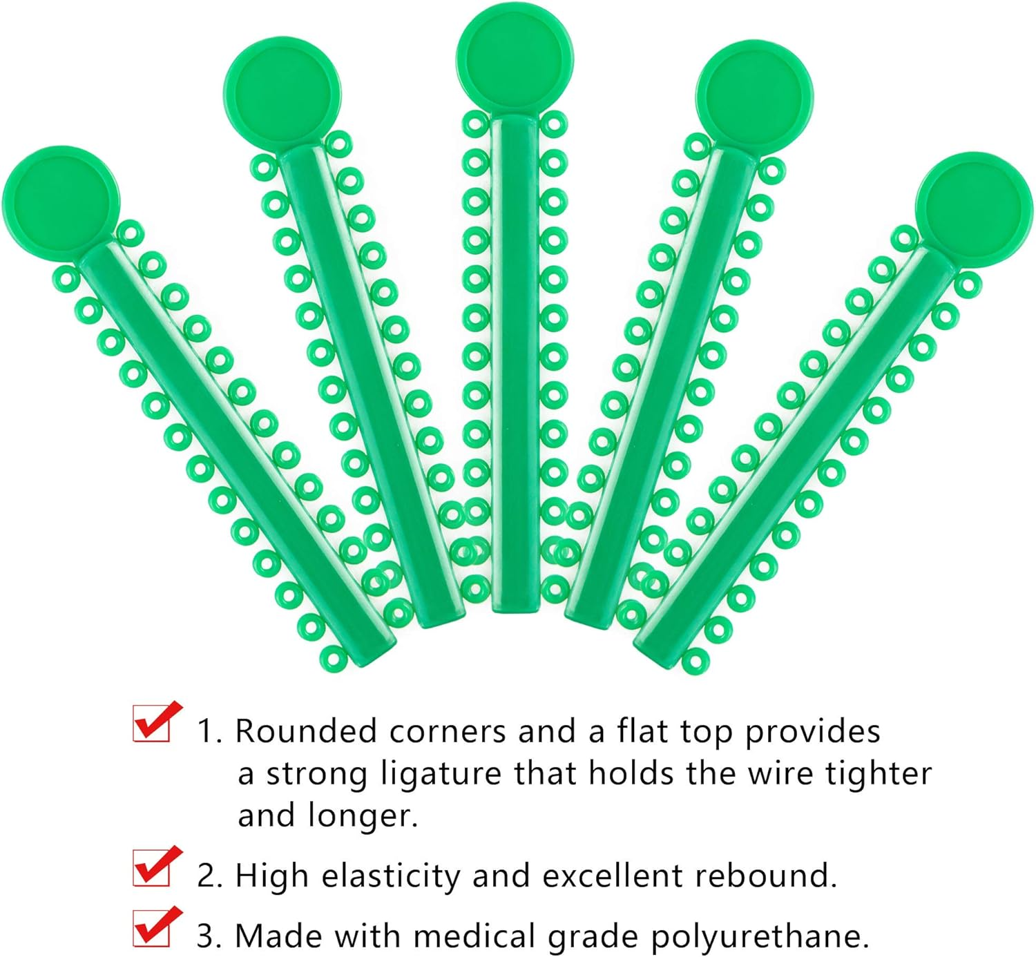 LOVEWEE Dental Orthodontic Ligature Ties and Orthodontic Ligature Gun Tools Teeth Orthodontic Ligature Ring Rubber Bands Multi-Color(1040 Pcs/Bag) image number 4