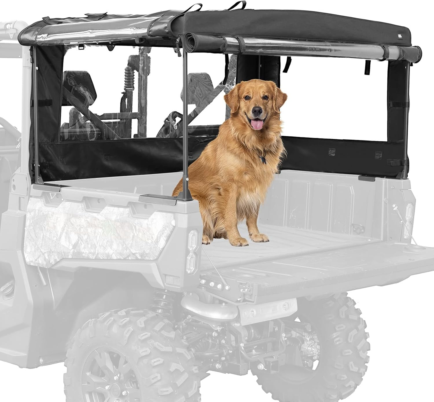 KEMIMOTO UTV Soft Cargo Camper Bed Cover Rack Compatible with CFMOTO Uforce 1000 XL Rear Camper Top Canvas Cover Accessories