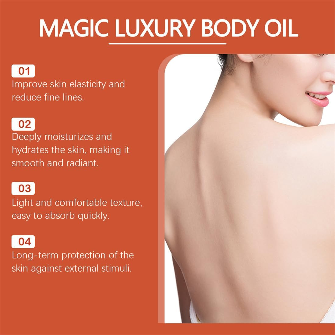 2PCS Magic Body Firming Oil Full Body Use, Hydrating and Firming Skin Oil for Arms, Chest, and Thighs with Vitamin E, Rosehip, and Coffee Seed Oil for All Skin Types image number 6