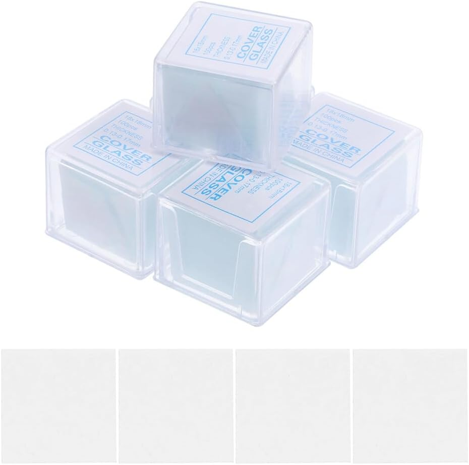 SOLUSTRE Microscope Slides 500Pcs 22X22Mm Glass Cover Slips for Laboratory Specimen Preparation and Microscope Use image number 5