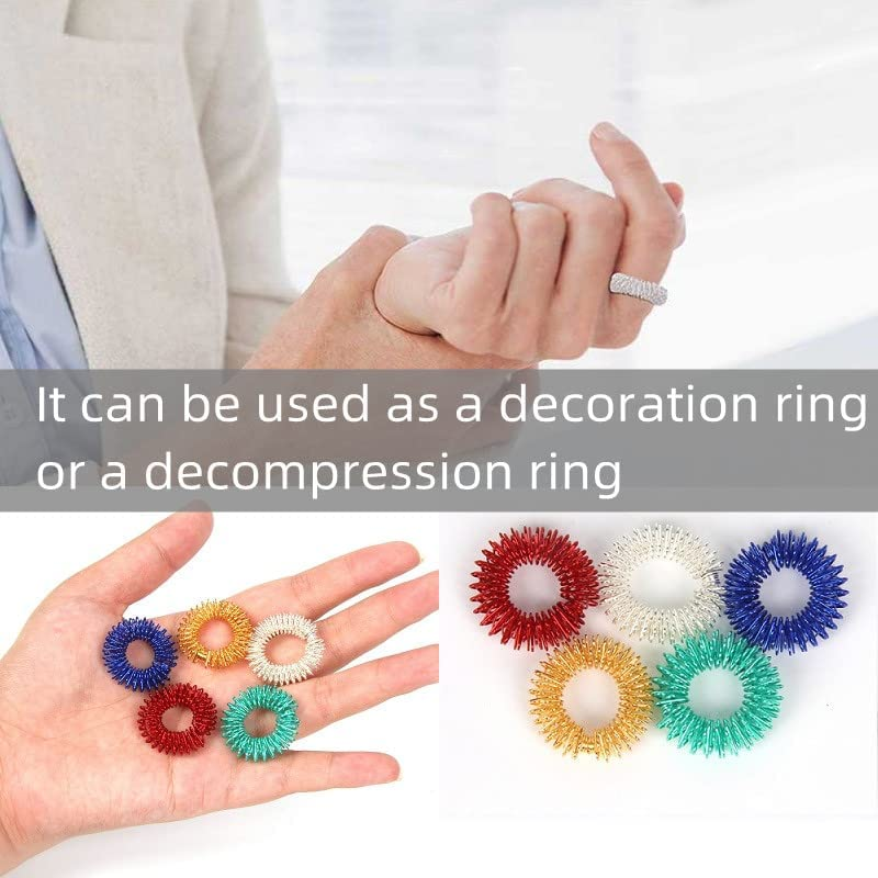 Finger Massage Rings,10 Pcs Spiky Sensory Finger Rings Metal Spiky Fidget Band Acupressure Ring,Spiky Sensory Finger Rings,Spiky Finger Ring,Acupressure Finger Rings,Spiky Finger Ring Acupressure Ring