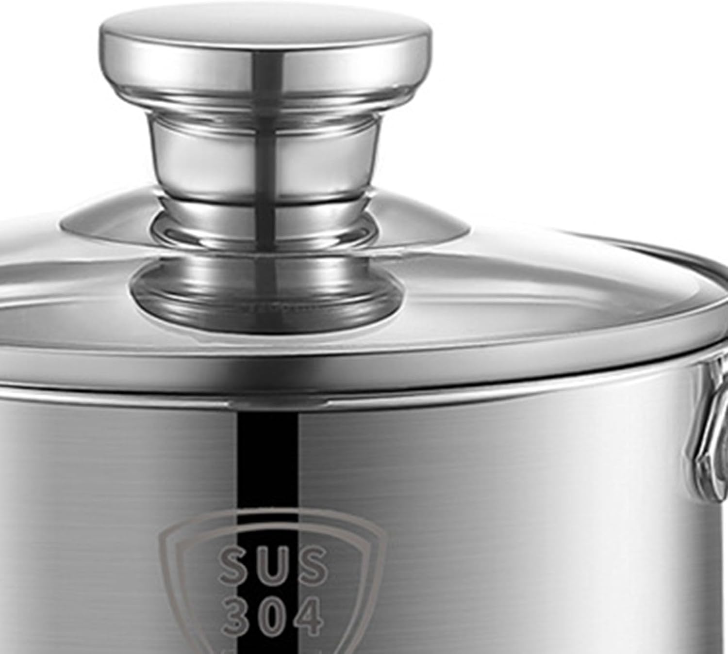 Omabeta Pack of 1 Stainless Steel Sauce Pan with Glass Lid and Handle, 16Cm Stainless Steel Cooking Pot for 1-2 Person, Thickened Base for Even Heating, Ideal for Home Kitchen and Camping Use image number 3