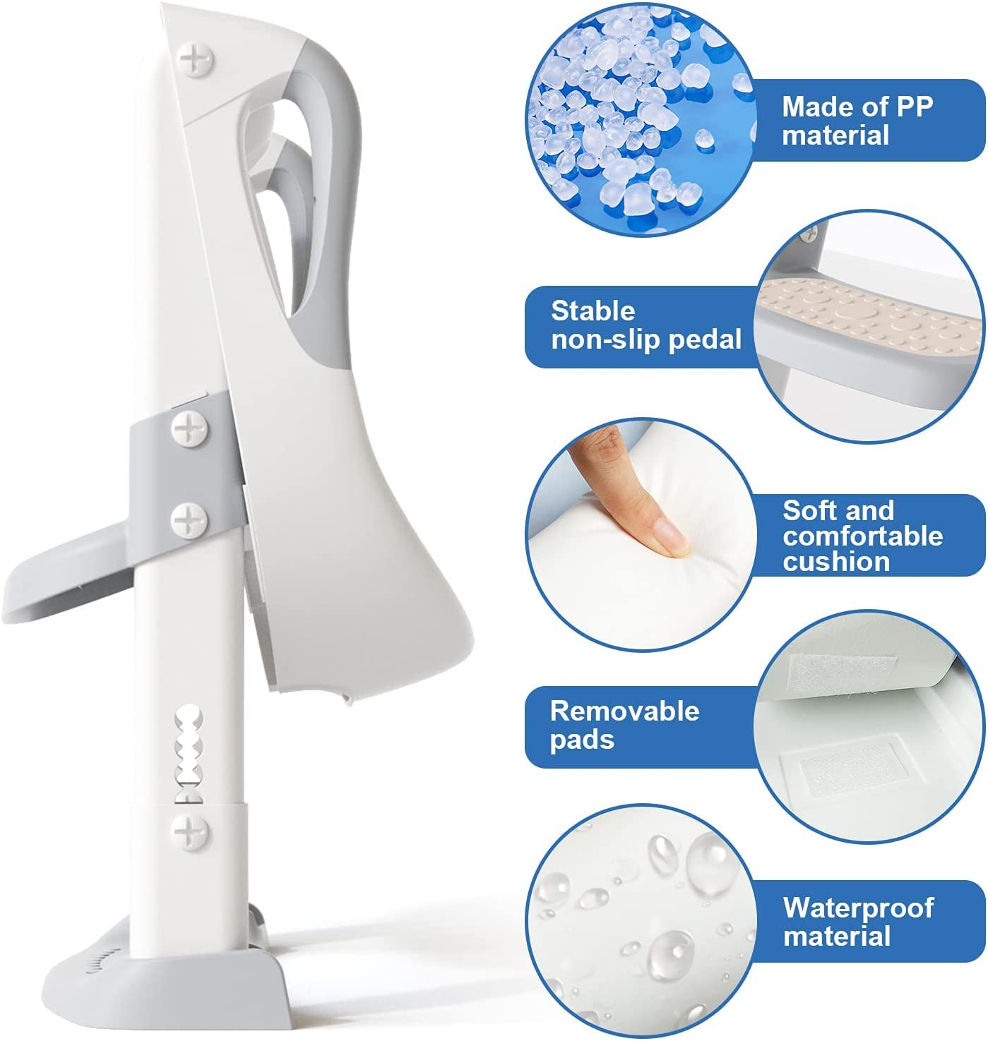 FAYDUDU Potty Training Seat with Step Stool Ladder,Toddler Potty Training Toilet for Kids Boys Girls-Comfortable Safe Potty Seat with Anti-Slip Pads (Grey)