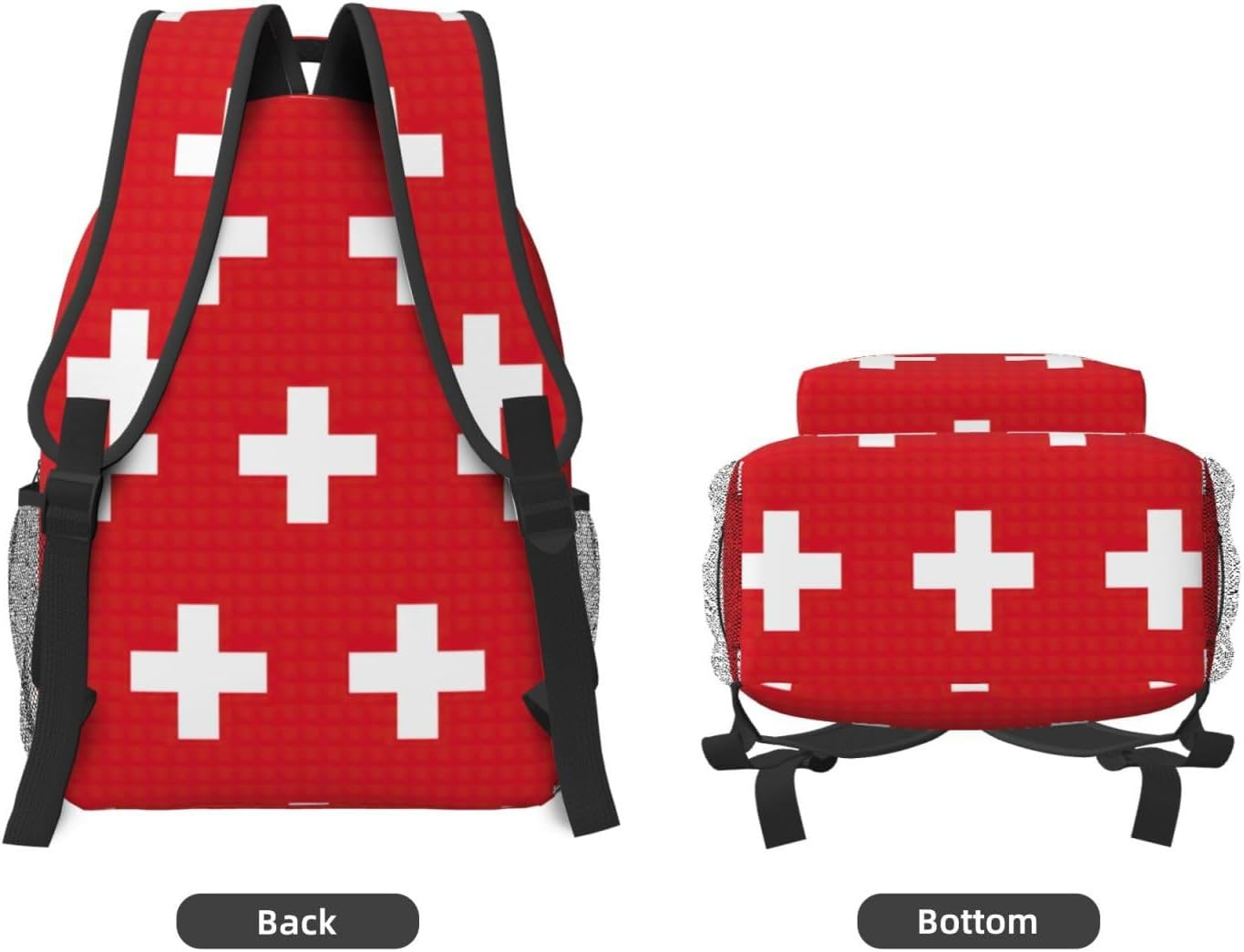 DRTGEDS Swiss Flag Backpacks for Women Men,Travel Laptop Back Pack 16.5 Inch,Work Bag Personal Item Book Bags