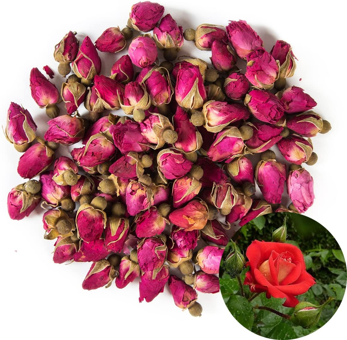 Tooget Fragrant Natural Red Rose Buds Rose Petals Organic Dried Flowers Wholesale, Culinary Food Grade - 4 OZ image number 5