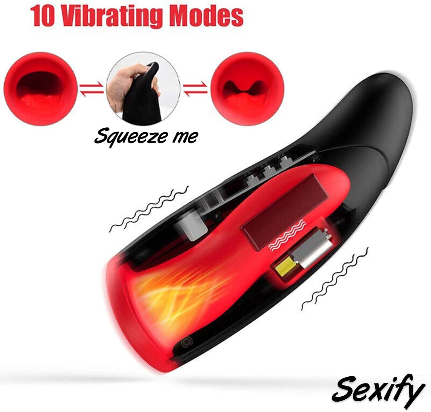 Automatic Male Masturbators Sex Toys for Men, Male Masturbator Cup with Vibrating + Heating Modes for Penis Stimulation, 3D Realistic Textured Electric Pocket Pussy Manual Sucking Adult Toys for Men Masturbation Sex Toy image number 4