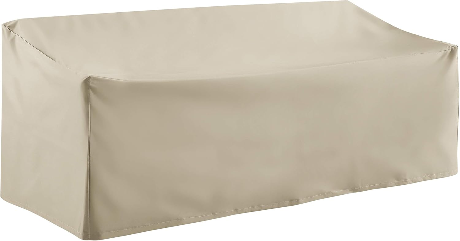 Crosley Furniture CO7507-TA Heavy-Gauge Reinforced Vinyl Outdoor Square Table or Ottoman Cover, Tan image number 2