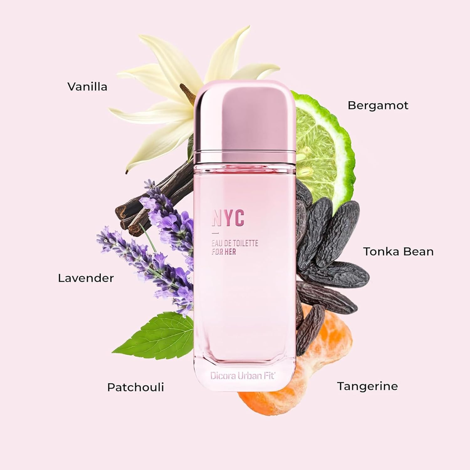 NYC by Dicora Urban Fit - Perfume for Women - Notes of Bergamot, Tangerine, Patchouli, Tonka Bean, Lavender, and Vanilla - 5.07 Oz EDT Spray